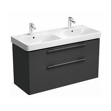 Baza lavoar Kolo Traffic dublu cu doua sertare 116.8 x 62.5 x 46.1 cm antracit Baza lavoar Kolo Traffic dublu cu doua sertare 116.8 x 62.5 x 46.1 cm antracit