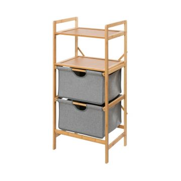 Etajeră de baie gri/maro din bambus 44x96 cm Bahari – Wenko