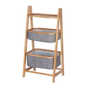 Etajeră de baie gri/maro din bambus 44x91 cm Bahari – Wenko
