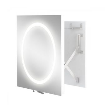 Oglinda extensibila ergonomica Miior cu led 60 x 60 x 7-37 cm