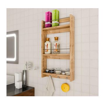 Raft de perete Wooden Art, Pipin Brown, PAL melaminat cu grosimea 18 mm, 80x45x100 cm - Wooden Art, Maro Raft de perete Wooden Art, Pipin Brown, PAL melaminat cu grosimea 18 mm, 80x45x100 cm - Wooden Art, Maro