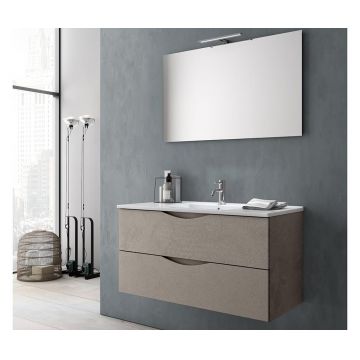 Set mobilier pentru baie 4 piese Tft Home Furniture, Marte Avana Stone, PAL melaminat, grej - TFT Home Furniture Set mobilier pentru baie 4 piese Tft Home Furniture, Marte Avana Stone, PAL melaminat, grej - TFT Home Furniture