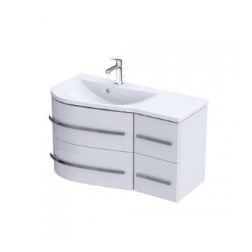 Set PROMO baza lavoar Oristo Opal si lavoar Opal stanga alb lucios 90x45H50 cm
