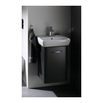 Set PROMO baza lavoar si lavoar proiectie mica dreapta Geberit Selnova Square 45x25xH71 cm negru