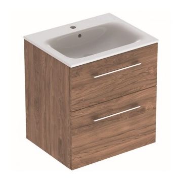 Set PROMO mobilier baza si lavoar Geberit Selnova Square 58,8x48xH63,5 cm maro