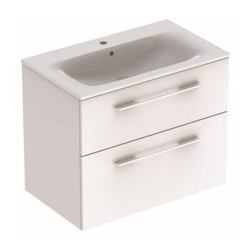 Set PROMO mobilier baza si lavoar Geberit Selnova Square 78,8x48xH63,5 cm alb lucios