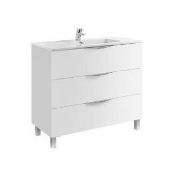 Set PROMO mobilier Gala Agata 99.7 x 45.3 cm alb lucios cu picioare si lavoar Emma Set PROMO mobilier Gala Agata 99.7 x 45.3 cm alb lucios cu picioare si lavoar Emma