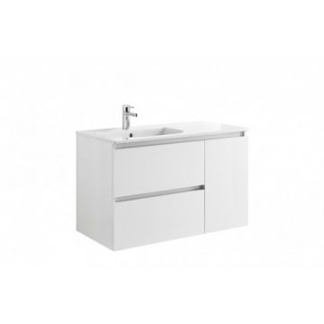 Set PROMO mobilier Gala Jade alb lucios si lavoar 90 cm Set PROMO mobilier Gala Jade alb lucios si lavoar 90 cm