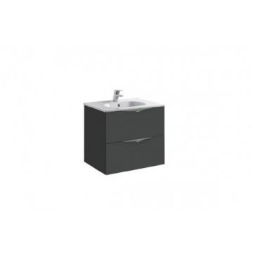 Set PROMO mobilier suspendat Gala Agata 59.7 x 45.3 cm gri lucios cu lavoar Klea