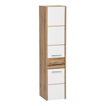 Dulap baie inalt cu 2 usi si 1 sertar, Ibiza White, l30xA33xH135 cm Dulap baie inalt cu 2 usi si 1 sertar, Ibiza White, l30xA33xH135 cm