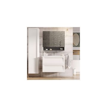 Dulap baza cu lavoar Oristo Beryl 2 sertare alb mat 60 cm