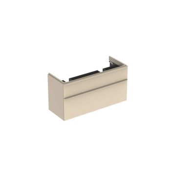 Dulap baza pentru lavoar dublu suspendat Geberit Smyle Square gri nisip 2 sertare 119 cm Dulap baza pentru lavoar dublu suspendat Geberit Smyle Square gri nisip 2 sertare 119 cm