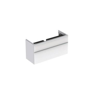 Dulap baza pentru lavoar suspendat Geberit Smyle Square alb 2 sertare 119 cm