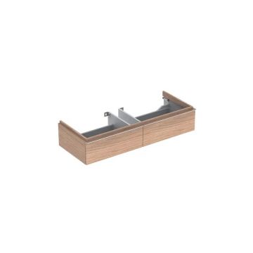 Dulap baza pentru lavoar suspendat stejar natural Geberit Icon 2 sertare 119 cm