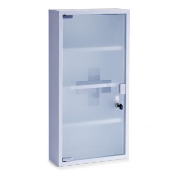 Dulap pentru medicamente, 3 rafturi, Metal White, l30xA12xH60 cm