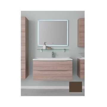 Set lavoar alb + mobilier cu sertare stejar inchis KolpaSan Tara 91 cm Set lavoar alb + mobilier cu sertare stejar inchis KolpaSan Tara 91 cm