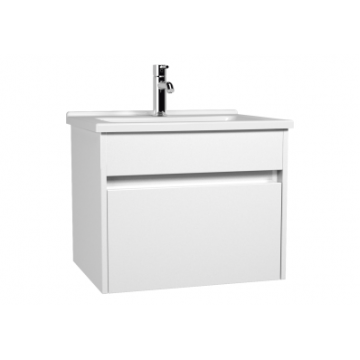 Set mobilier Vitra S50+ dulap baza cu 1 sertar alb lucios sifon si lavoar 60cm Set mobilier Vitra S50+ dulap baza cu 1 sertar alb lucios sifon si lavoar 60cm