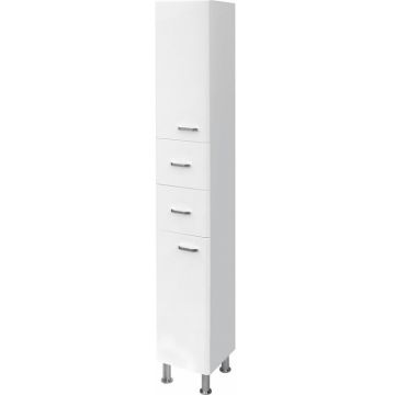 Dulap baie Cersanit Alpina, 2 usi si 2 sertare, 185 cm, alb
