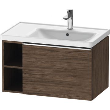 Dulap baza Duravit D-Neo 784x440mm un sertar si raft stanga nuc inchis decor