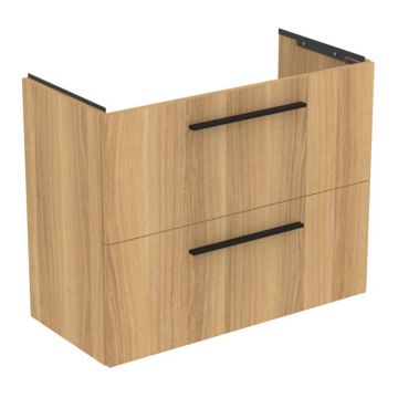 Dulap baza suspendat Ideal Standard i.life S cu doua sertare 80cm stejar natural