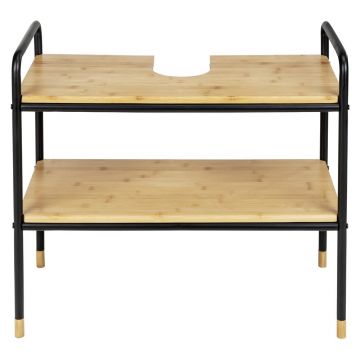 Dulap sub chiuvetă negru/natural din bambus 70x60 cm Loft – Wenko Dulap sub chiuvetă negru/natural din bambus 70x60 cm Loft – Wenko