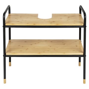 Dulap sub chiuvetă negru/natural din bambus 70x60 cm Loft – Wenko