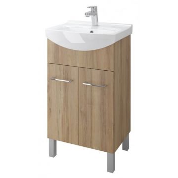 Mobilier baie Cersanit Olivia pentru lavoar Cersania New 50, stejar