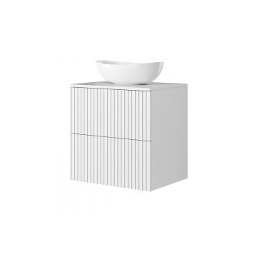 Set masca si lavoar pe blat, 60 cm, Nicole Alb / Marmura