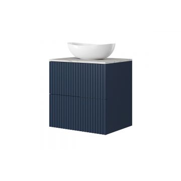 Set masca si lavoar pe blat, 60 cm, Nicole Bleumarin / Marmura