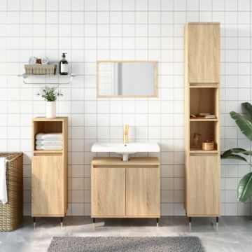 vidaXL Dulap de baie, stejar sonoma, 58x33x60 cm, lemn prelucrat