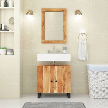 vidaXL Dulap de chiuvetă 62x33x58 cm lemn masiv acacia & lemn compozit