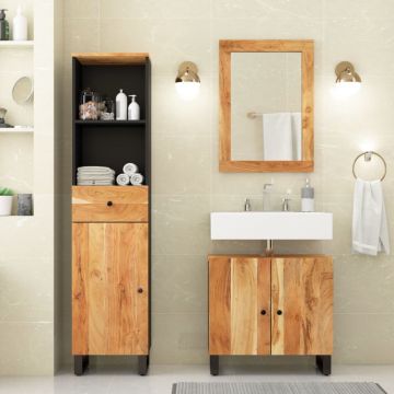 vidaXL Set mobilier de baie, 3 piese, lemn masiv de acacia