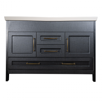 Baza cu lavoar dublu Sanitop Monart, MDF-PAL, gri, 120 x 45 x 81 cm