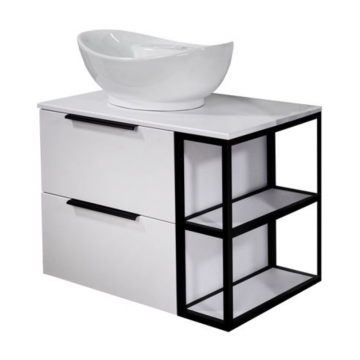 Baza cu lavoar Sanitop Vision, MDF/PAL, gri, 80 x 45 x 57 cm