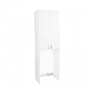 Dulap baie pentru masina de spalat Badenmob, 2 usi + 2 rafturi, PAL, alb, 64 x 195 x 30 cm