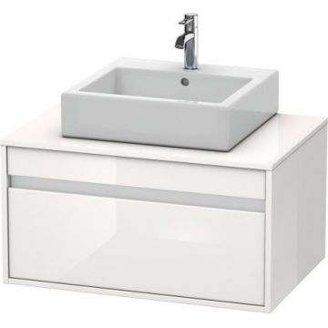 Dulap baza suspendat Duravit Ketho cu 1 sertar 80x55cm pentru lavoar pe blat alb lucios