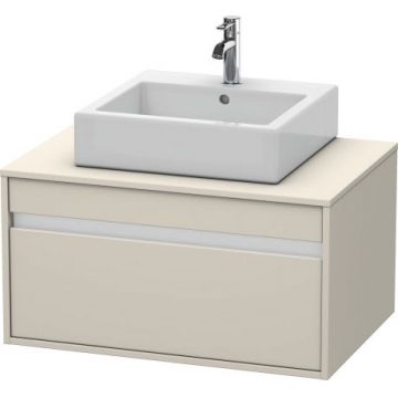 Dulap baza suspendat Duravit Ketho cu 1 sertar 80x55cm pentru lavoar pe blat taupe mat decor