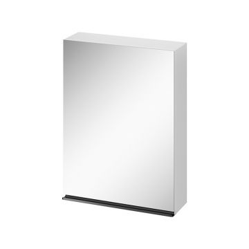 Dulap cu oglinda Cersanit Virgo 60 cm Alb cu maner Negru