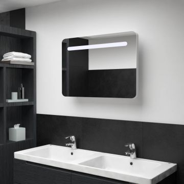Dulap de baie cu oglindă și LED 80 x 11 x 55 cm