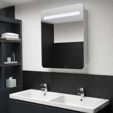 Dulap de baie cu oglindă și LED-uri 68 x 11 x 80 cm