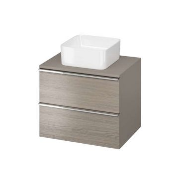 Mobilier suspendat Cersanit Virgo 60 cm Stejar Gri cu Manere Crom