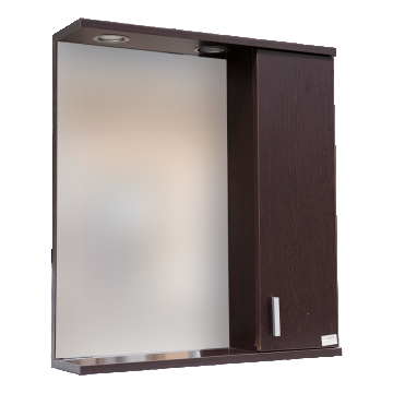 Oglinda baie Sanitop Kronos, MDF infoliate/PAL, wenge, 1 dulap, 60 x 13 x 67,7 cm