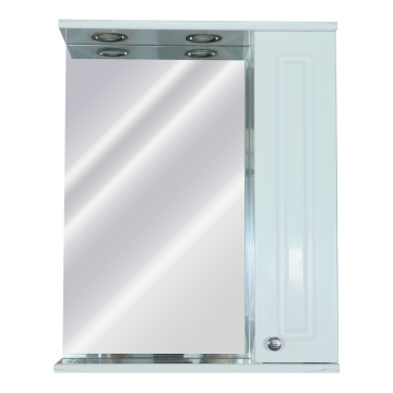Oglinda cu dulap Sanitop Victoria, MDF infoliat/PAL, alb, 1 usa, iluminare LED, 60x16x67.7cm