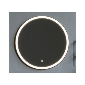 Oglinda rotunda baie Fluminia Black-Boy 60 cu iluminare LED si rama Neagra