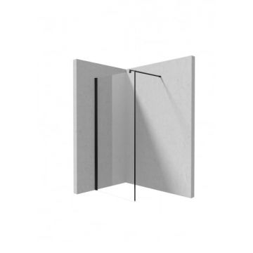 Paravan dus negru walk-in sticla securizata 80x200 cm, Deante Kerria Plus