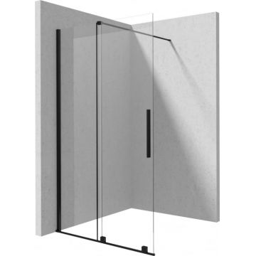 Paravan dus sticla securizata walk-in cu usa culisanta, 100x195 cm, negru Deante Jasmin