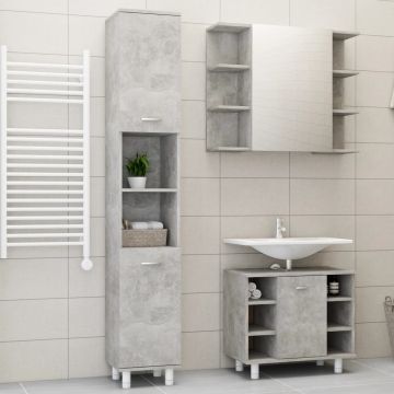 Set mobilier baie 3 piece gri beton PAL