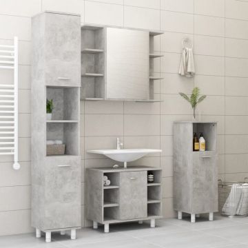 Set mobilier baie 4 piece gri beton PAL