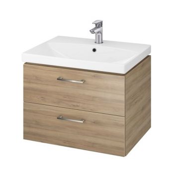 Set mobilier si lavoar Cersanit Lara 60 cm Stejar