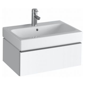 Set mobilier suspendat Geberit iCon 60cm cu un sertar alb mat si lavoar ceramica alb